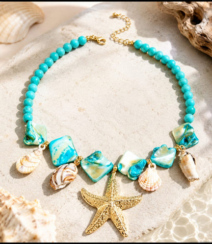 collana mare turchese con stella marina