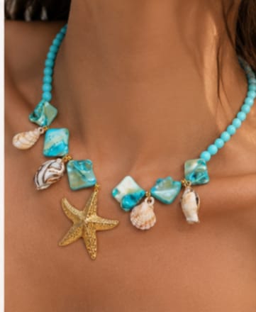 collana mare turchese con stella marina